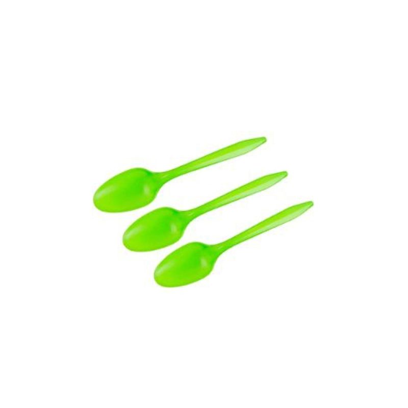 GENERICO - Cucharas Plasticas Color Verde 20pcs 14cm