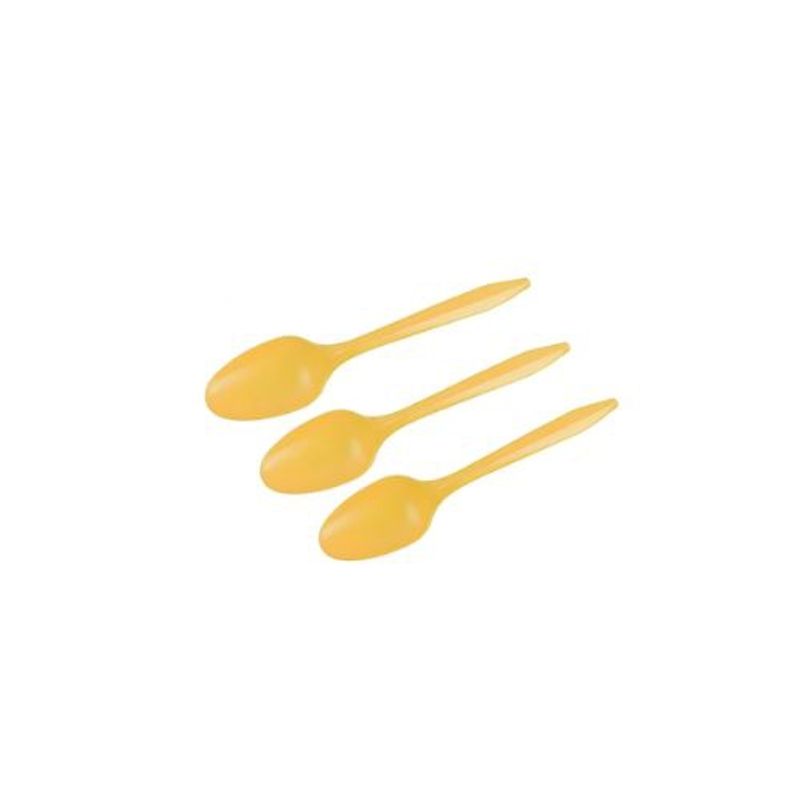 GENERICO - Cucharas Plasticas Color Dorado 20pcs 14cm