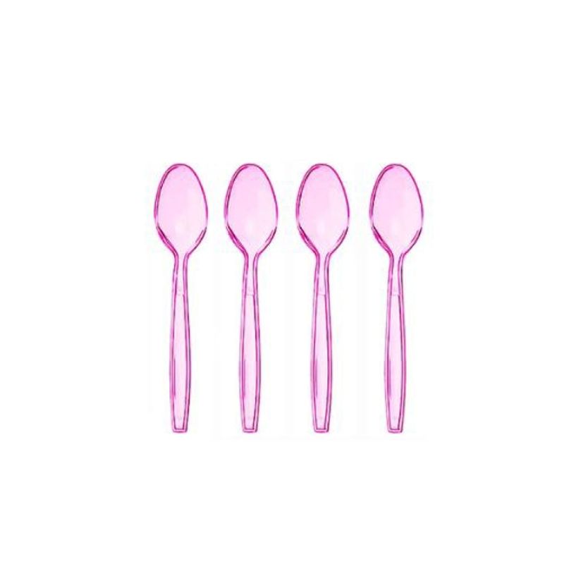 GENERICO - Cucharas Plasticas Color Rosa 12pcs 15cm