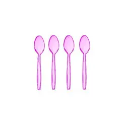 GENERICO - Cucharas Plasticas Color Morado 12pcs 15cm