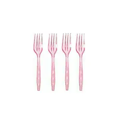 GENERICO - Cucharas Plasticas Color Rosa 12pcs 15cm