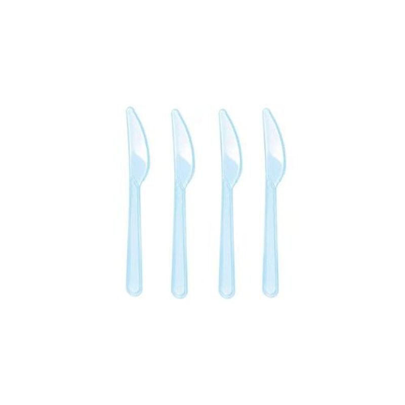 GENERICO - Cuchillos Plasticos Color Azul 12pcs 17cm
