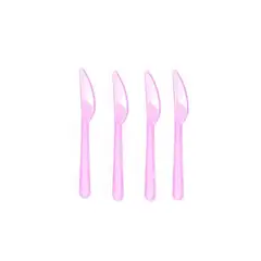 GENERICO - Cuchillos Plasticos Color Rosa 12Pcs 17Cm