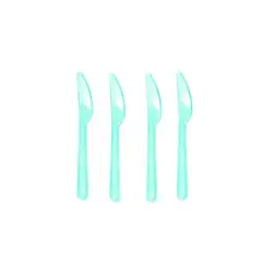 GENERICO - Cuchillos Plasticos Color Azul 12pcs 17cm