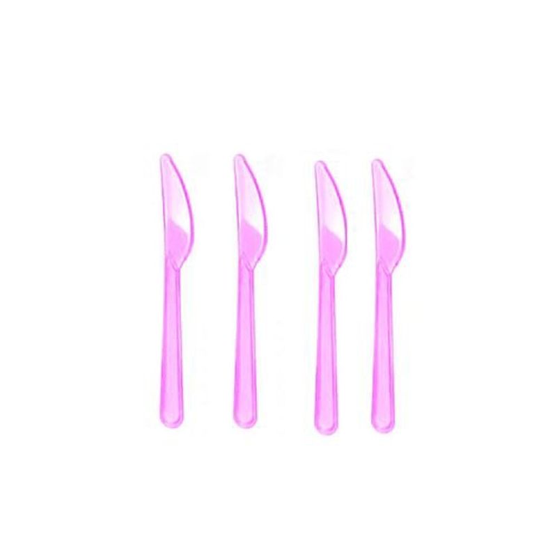 GENERICO - Cuchillos Plasticos Color Morado 12pcs 17cm