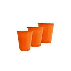 GENERICO - Vaso Plastico Naranja 250ml 25pcs