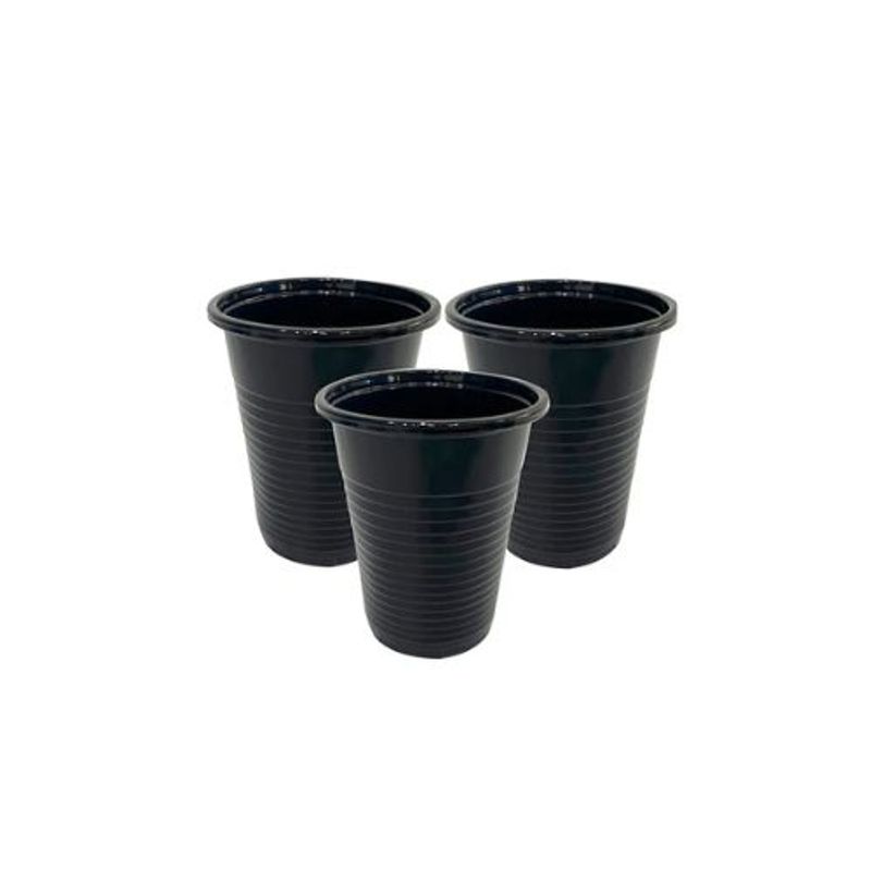 GENERICO - Vasos Plastico Negro 200ml 25pcs