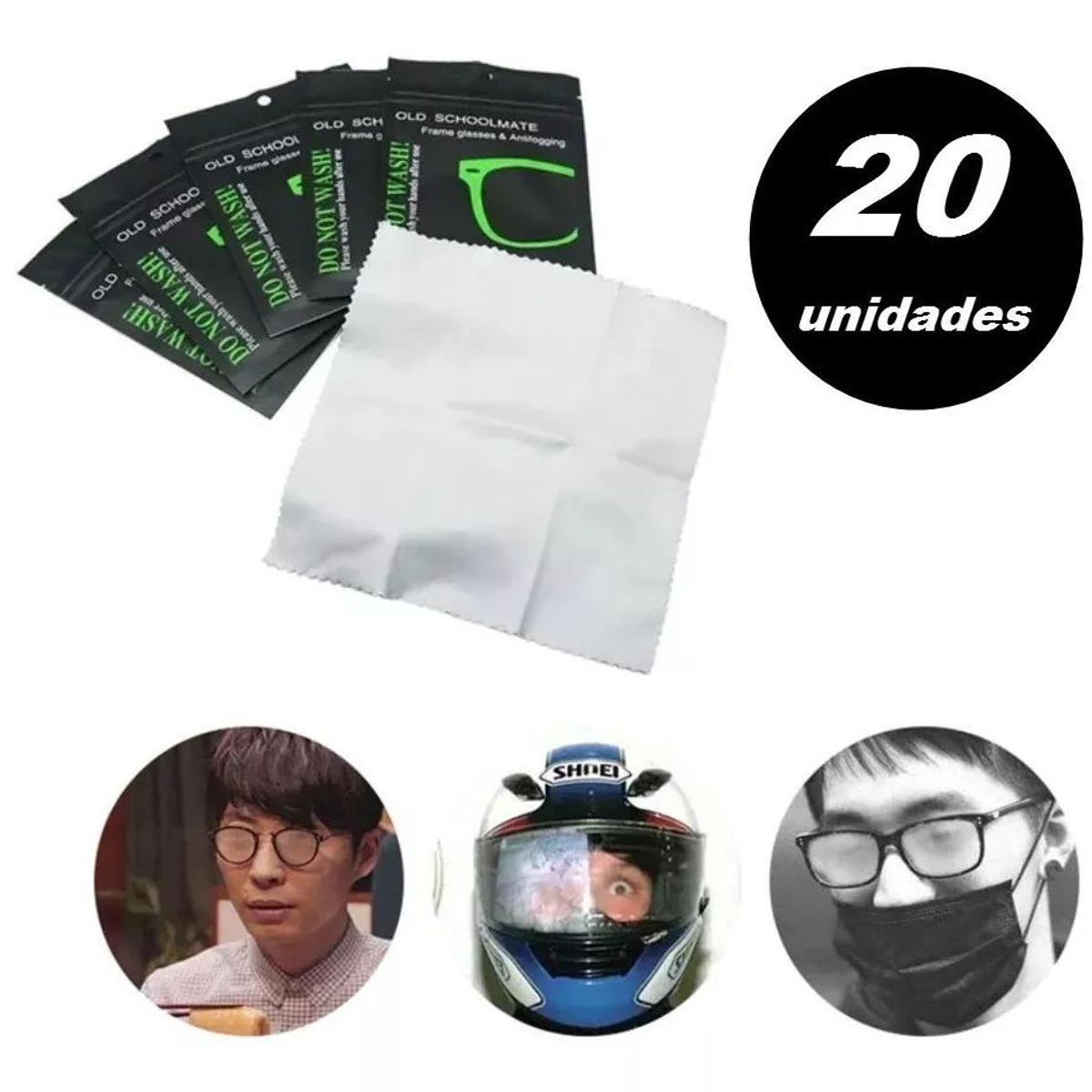 KUANGYE - 20 Unid Paño Antiempañante Para Lentes Reutilizable Limpieza