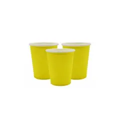 GENERICO - Vasos De Cartón Amarillo 6pcs 250cc