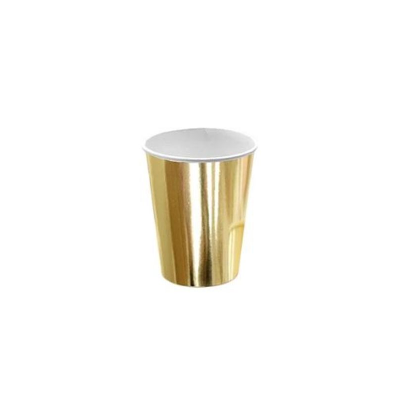 GENERICO - Vasos De Cartón Dorado 6pcs 250cc