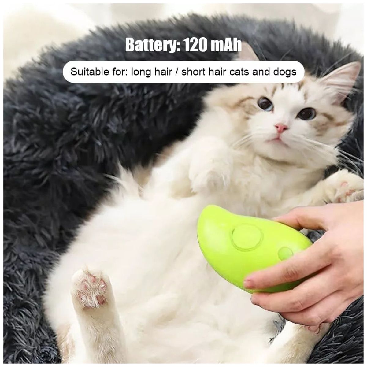 KUANGYE - Cepillo Para Gatos De Vapor Autolimpiante 3 En 1 Para Gatos