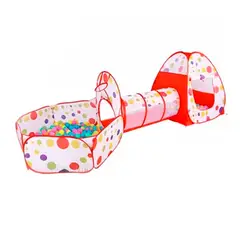 ESHOPANGIE - Carpa Piscina De Pelotas Con Tunel Castillo Niños Plegable Rojo