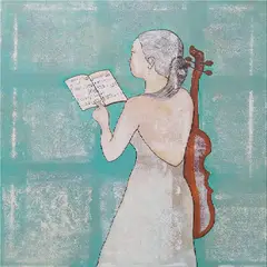 ARIVLE - Cuadro Tela Óleo bastidor la Artista Musical
