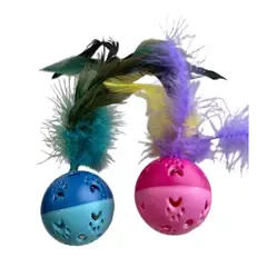 GENERICO - Juguete Pelota Y Plumas Para Gatos