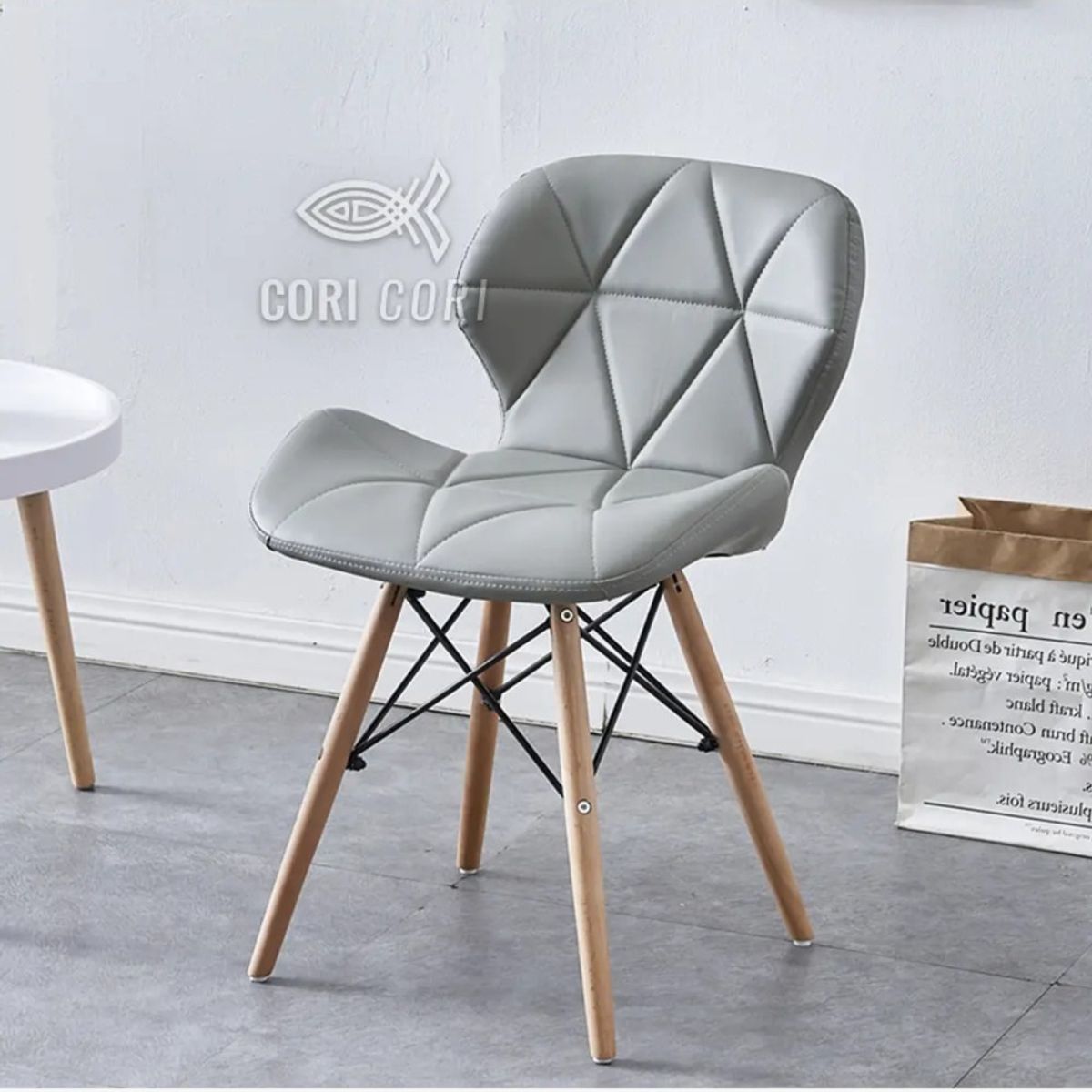 CORI CORI - Pack Sillas Mariposas Eames Gris + Mariposa Escritorio Negro