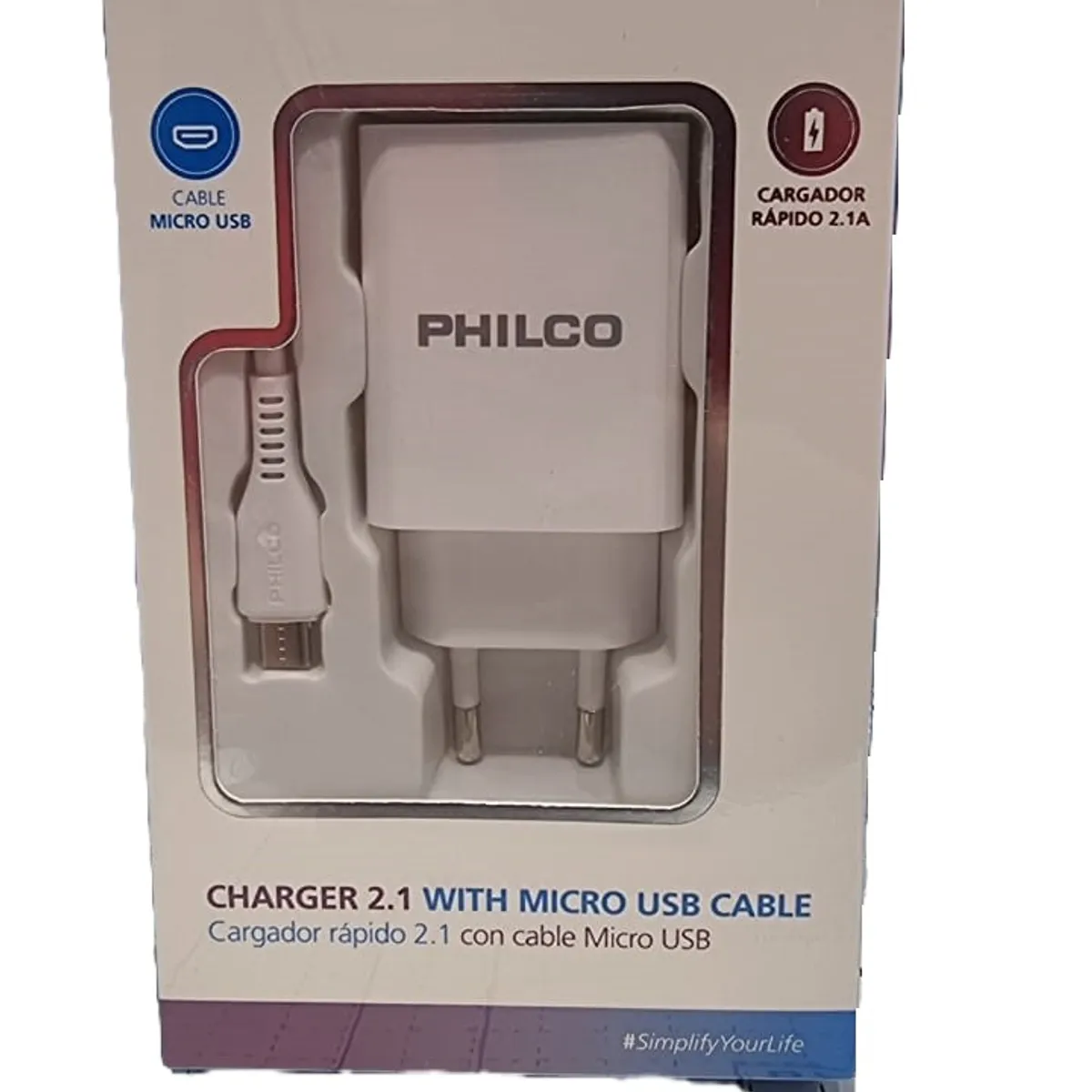 GENERICO - CARGADOR PHILCO MICRO USB CARGA RAPIDA