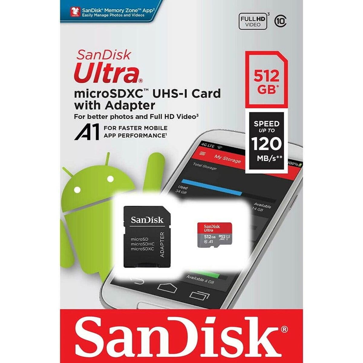 SANDISK - MEMORIA MICROSD 512GB ULTRA MICROSDXC UHS-1 SANDISK
