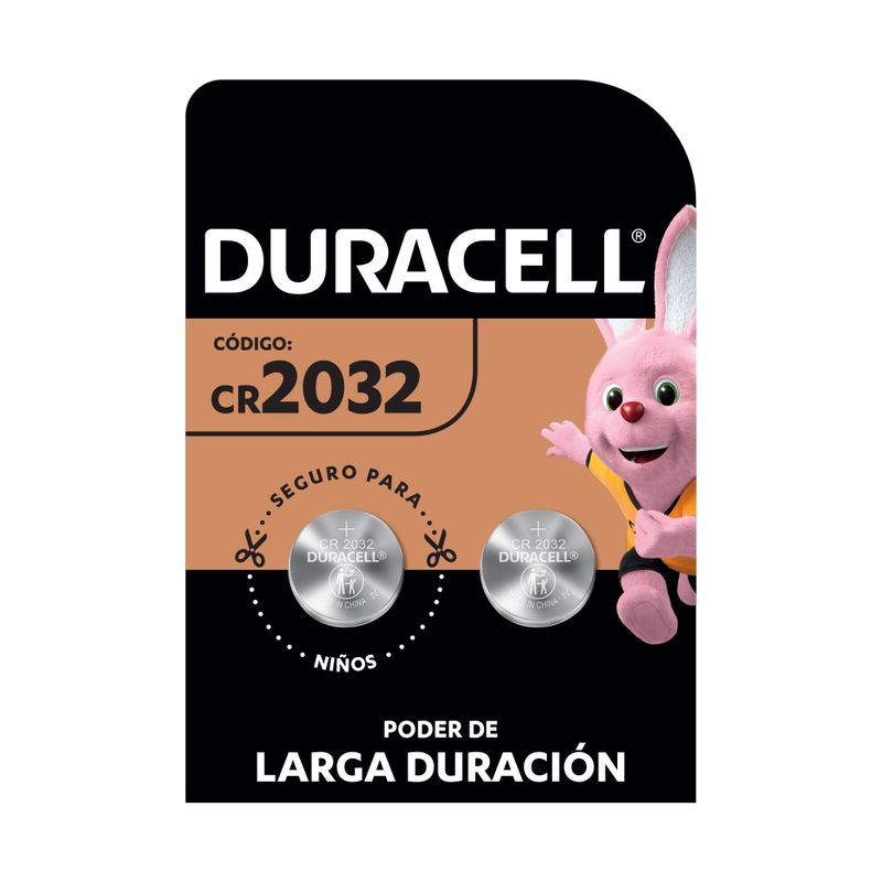 DURACELL - PACK  X2  PILA DE BOTON CR2032  DURACELL LITIO