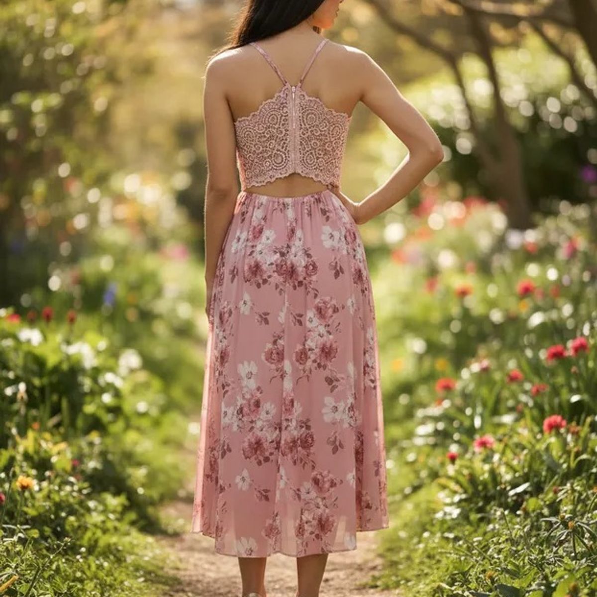 LUNA - Vestido Semi Largo De Fiesta Francheska Mujer