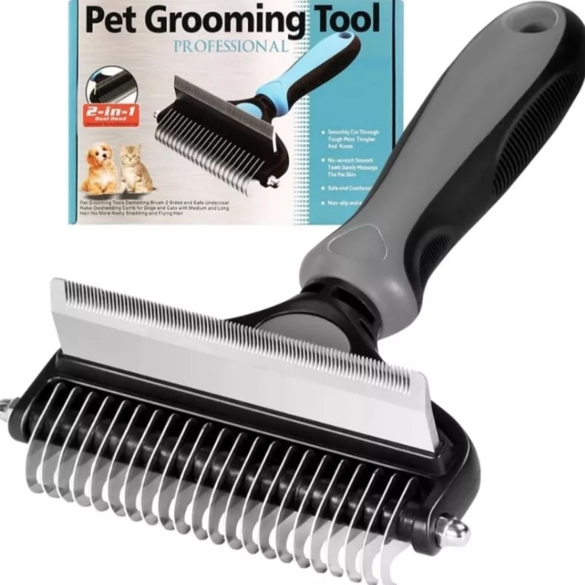 GENERICO - Peine Quita Nudos Para Mascotas Cepillo Corta Pelos