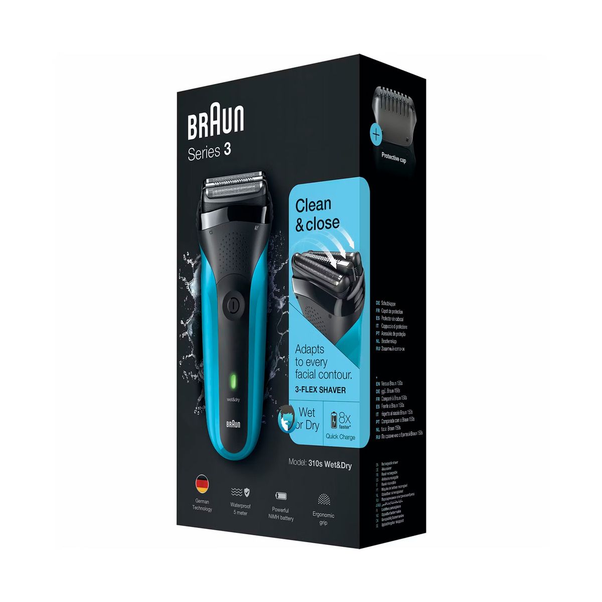BRAUN - Máquina de Afeitar Braun Series 3 5408 Black Blue Wet&Dry