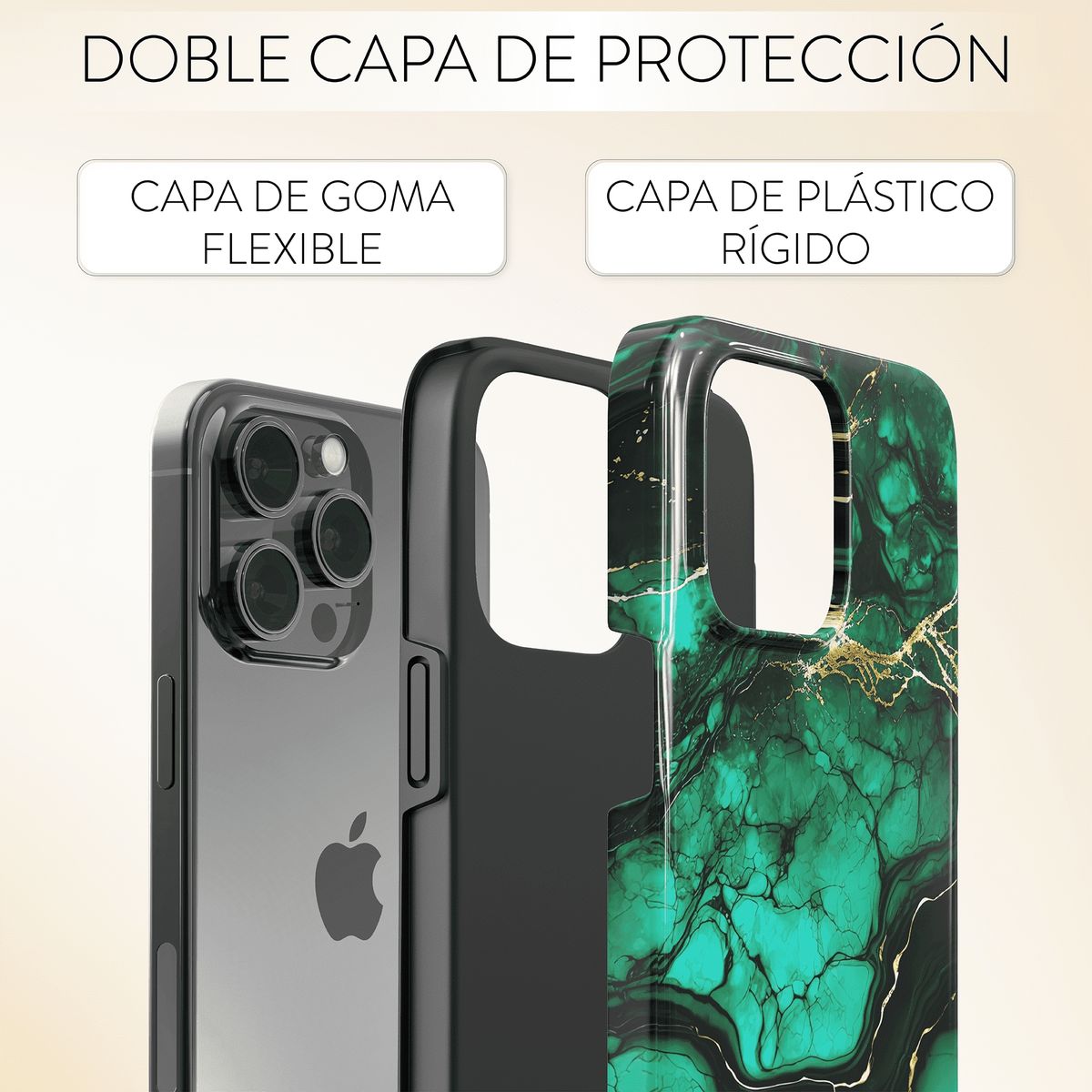 GENERICO - Funda Doble Efecto Mármol Carcasa Brillante para iPhone 11 Pro