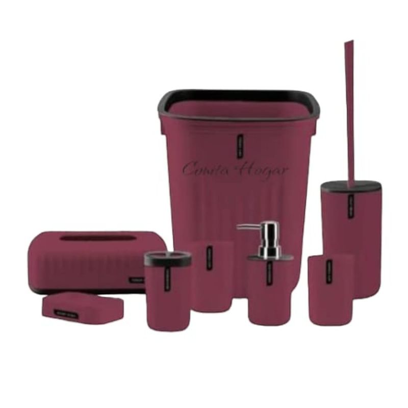 GENERICO - Kit o Set de Accesorios de Baño; 8 artículos