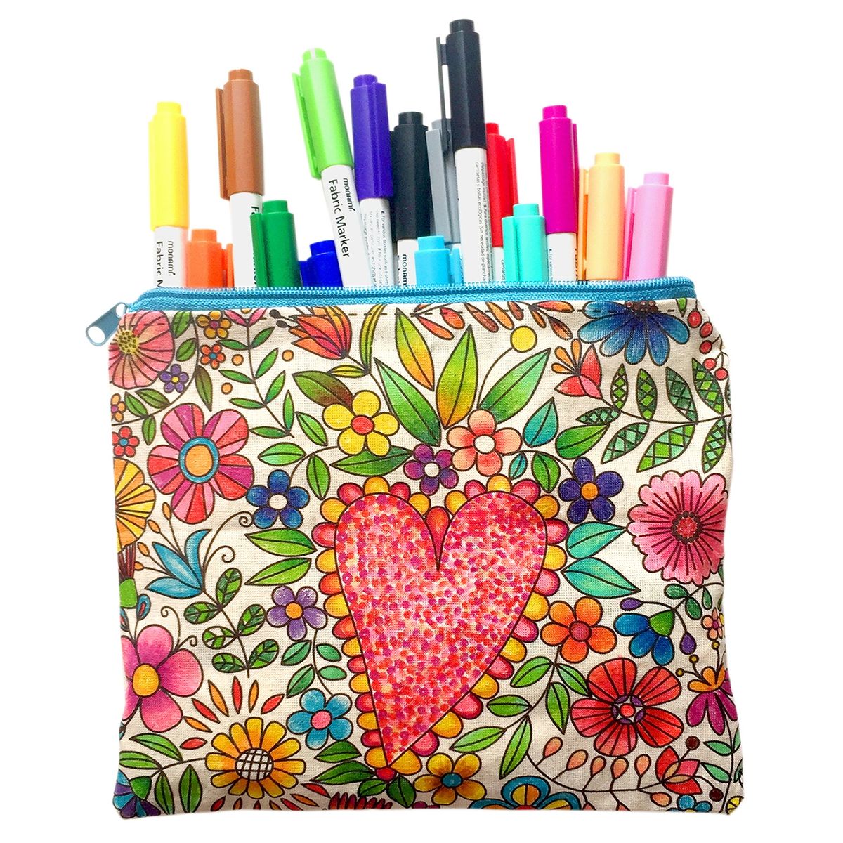 EMPORIO CURANIPE - Kit Estuche Para Pintar 16 Marcadores Textiles