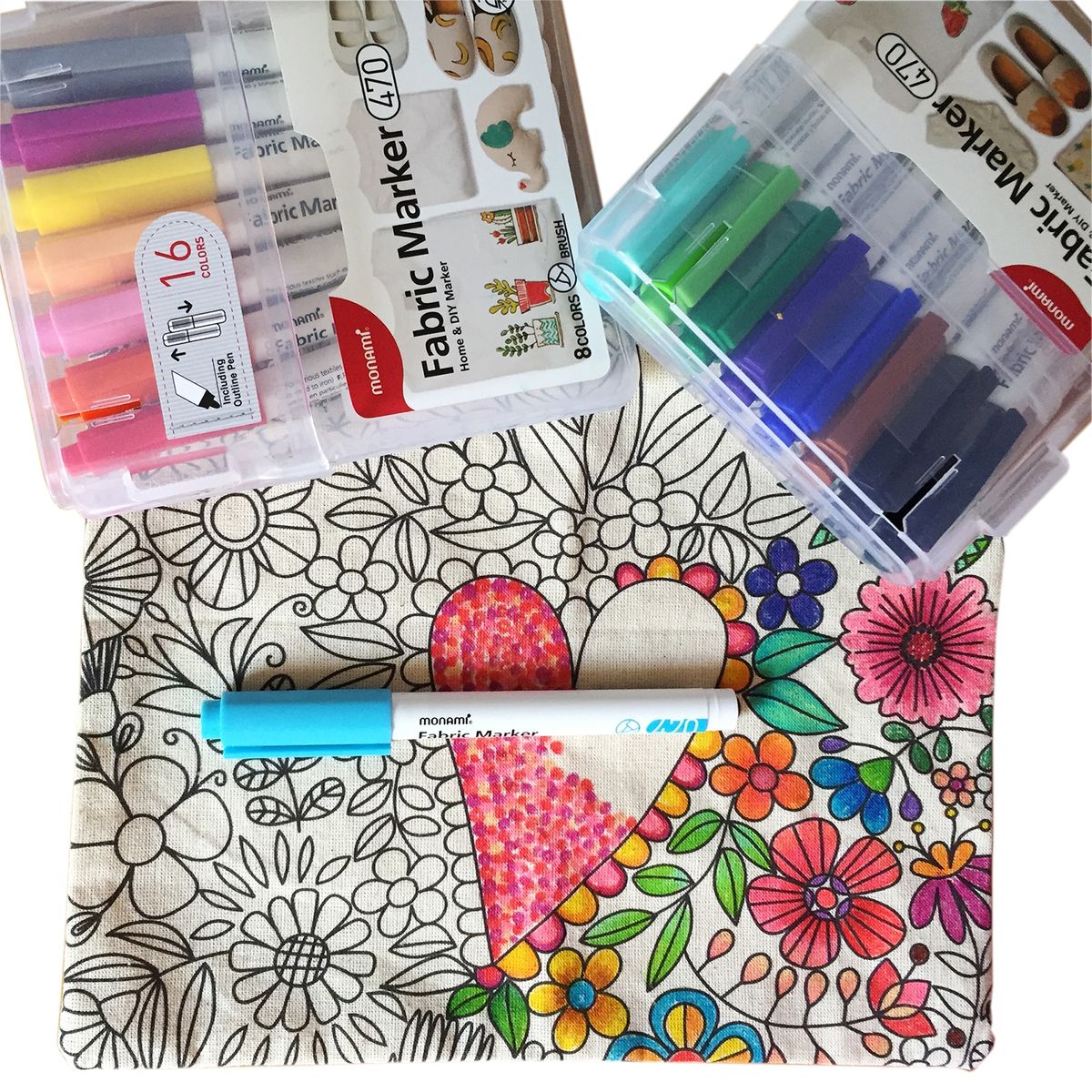 EMPORIO CURANIPE - Kit Estuche Para Pintar 16 Marcadores Textiles