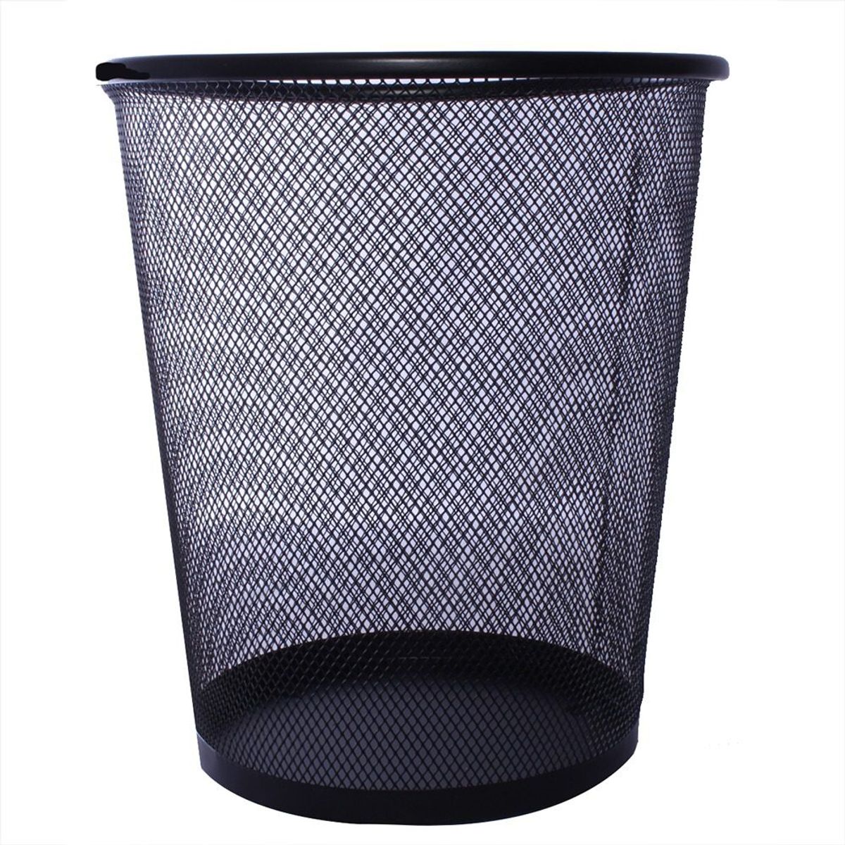 GENERICO - Papelera Grande Malla Metal Negro Mate