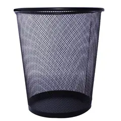 GENERICO - Papelera Grande Malla Metal Negro Mate