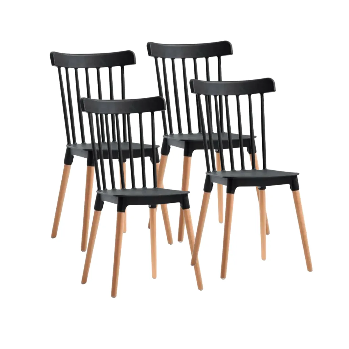 GENERICO - PACK 4 SILLAS WINDSOR NEGRAS