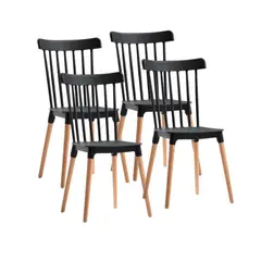 GENERICO - PACK 4 SILLAS WINDSOR NEGRAS