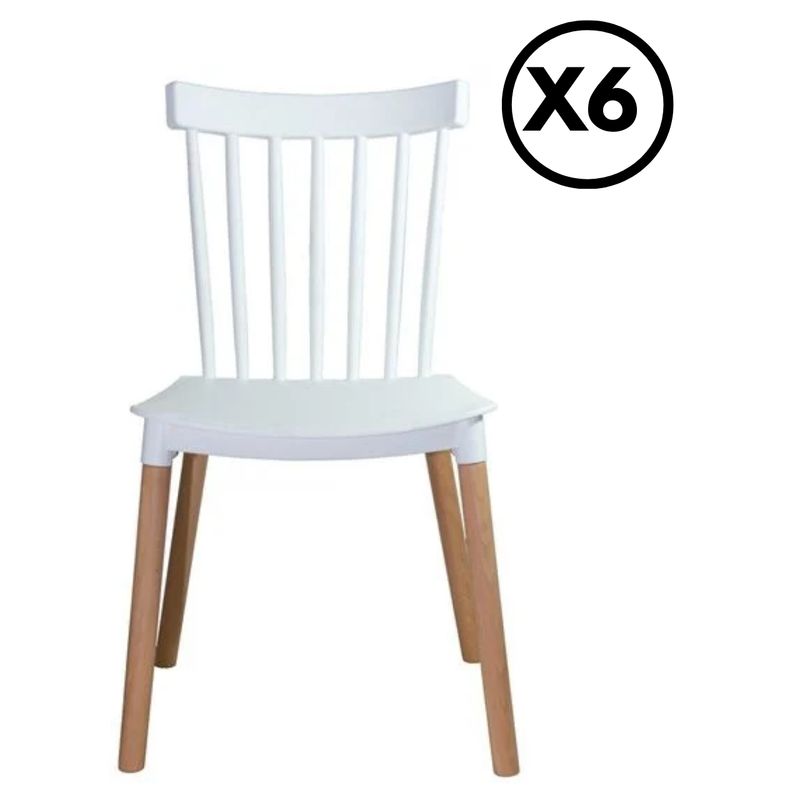 GENERICO - PACK 6 SILLAS WINDSOR BLANCO