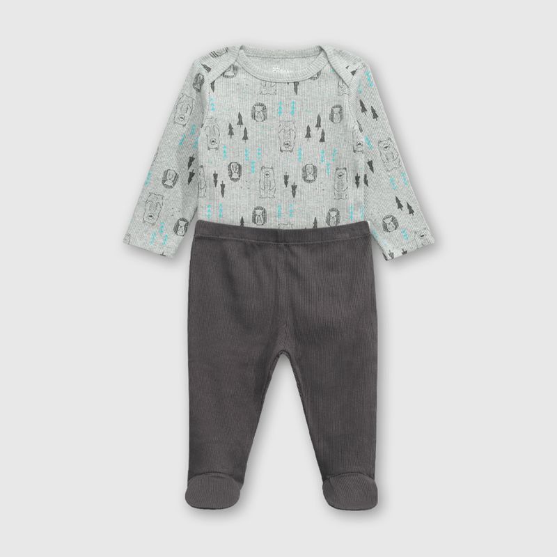 COLLOKY - Conjunto Body/Pantalon Niño Gris 49647 Colloky