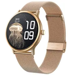 DANWEILE - Reloj inteligente Y86 de mujer con control del ritmo cardíaco - Dorado