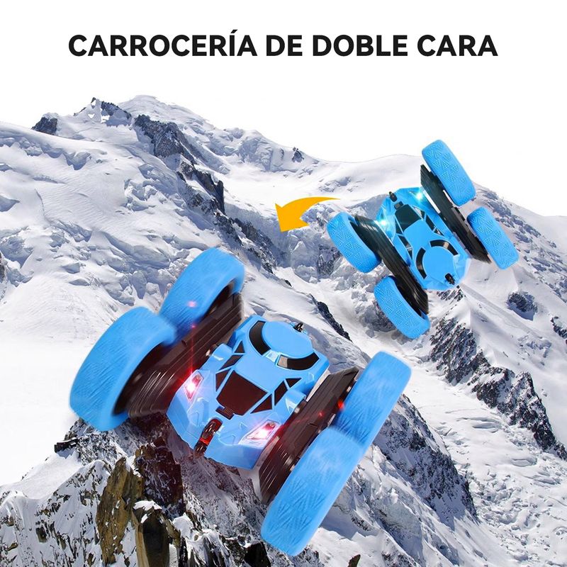 ANIKIDS - Auto Truco Control Remoto Niños Movimiento Doble Lado Azul