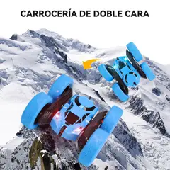 ANIKIDS - Auto Truco Control Remoto Niños Movimiento Doble Lado Azul