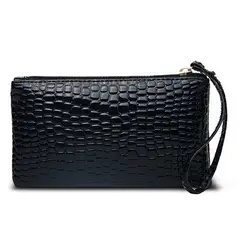 VATYERTY - Cartera De Bolsillo Con Cremallera Y Muñequera Para Mujeres Negro