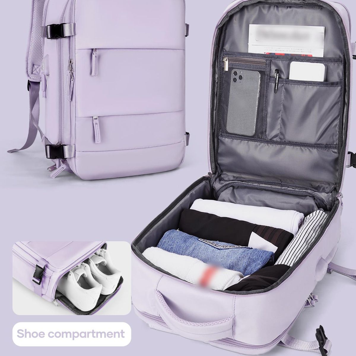 VATYERTY - Mochila De Viaje Para Hombre De Mano Gris