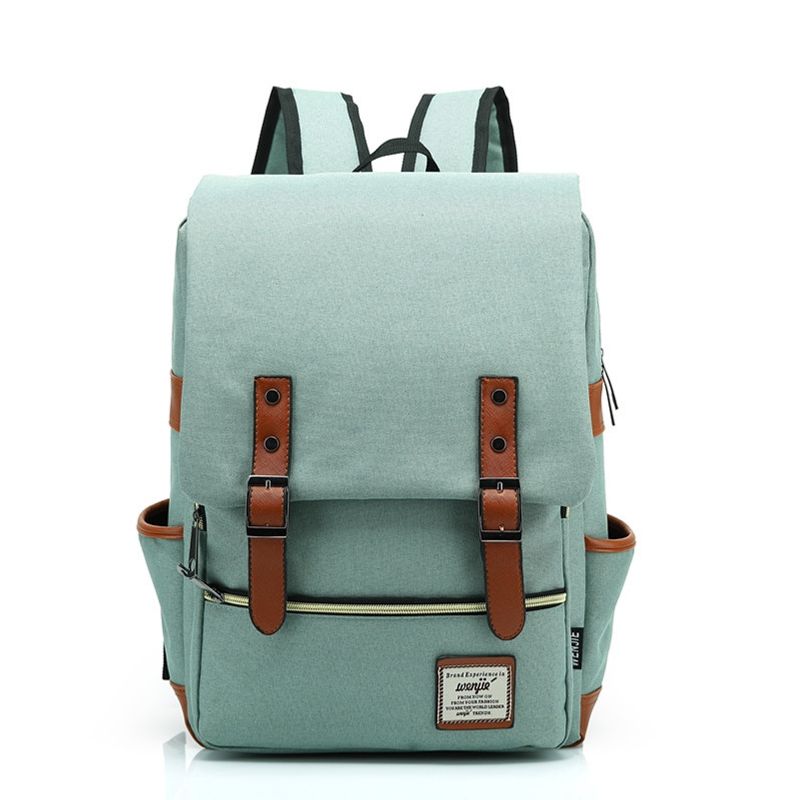 VATYERTY - Elegante mochila de nailon vintage para computador Verde