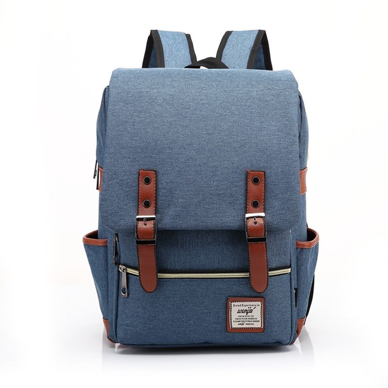 VATYERTY - Elegante mochila de nailon vintage para computador Azul