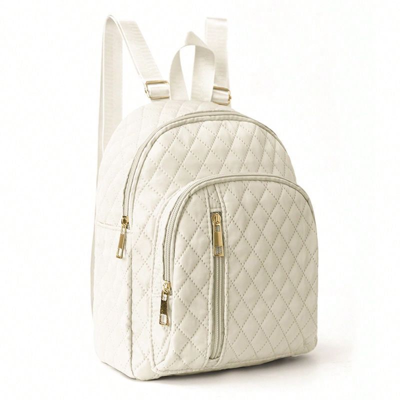 VATYERTY - Mochila Acolchada Minimalista Color Sólido Blanca