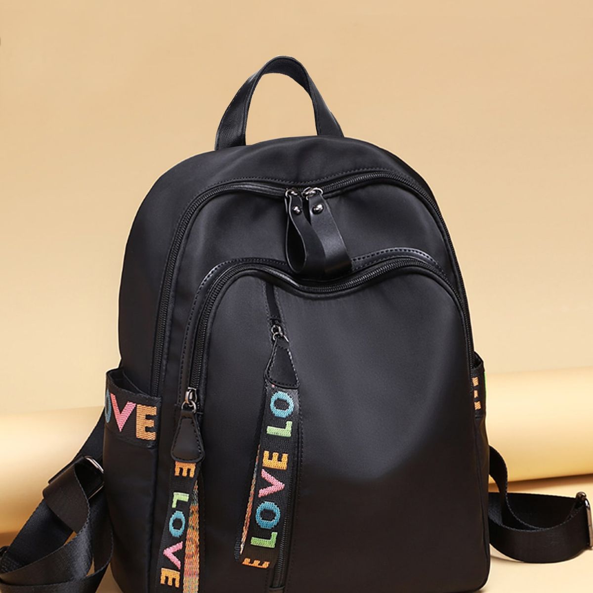 VATYERTY - Mochila resistente al agua doble cremallera Negra