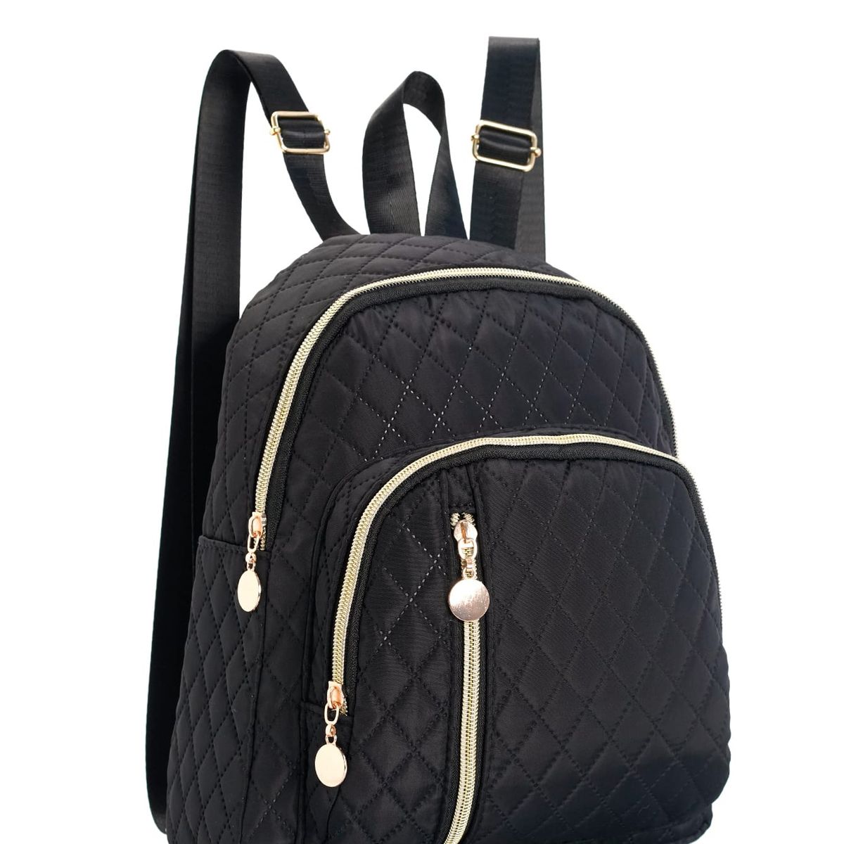 VATYERTY - Mochila Acolchada Minimalista Color Sólido Negra