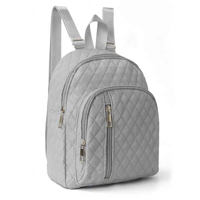 VATYERTY - Mochila Acolchada Minimalista Color Sólido Gris
