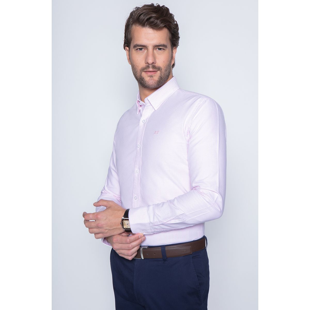 NEW MAN - Camisa Norwich Rosado New Man