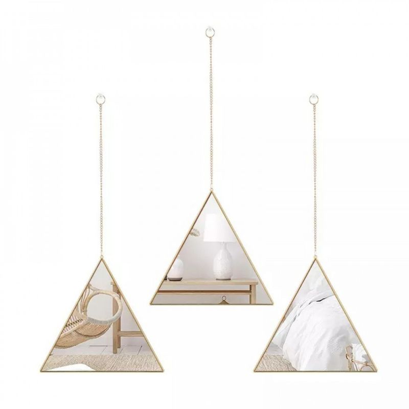 GENERICO - Set de 3 Espejos Triangulares Colgantes
