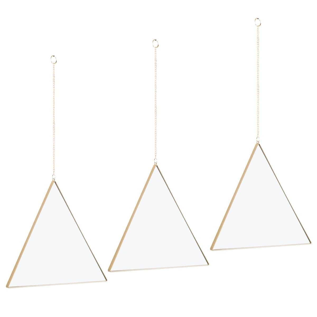 GENERICO - Set de 3 Espejos Triangulares Colgantes