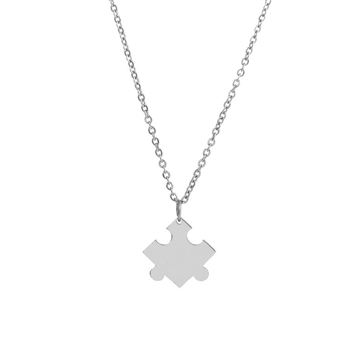 VATYERTY - 2 piezas Collar con colgante rompecabezas Plateado